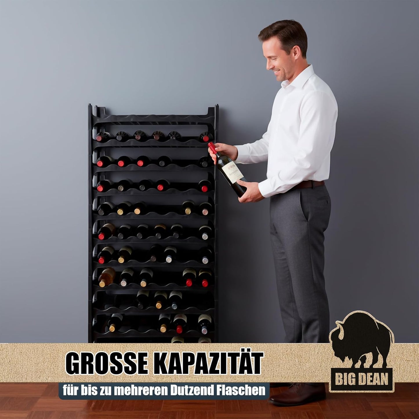 Stapelbares Flaschenregalsystem für 12 Flaschen (2 Stück), 2 Stück (12 Flaschen)