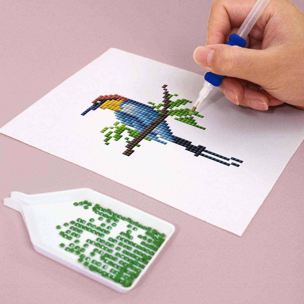 Mini Serie Diamond Painting Set mit 12 Stück, Buntes Vogelparadies PROBLEMYOUMUSTCHECK