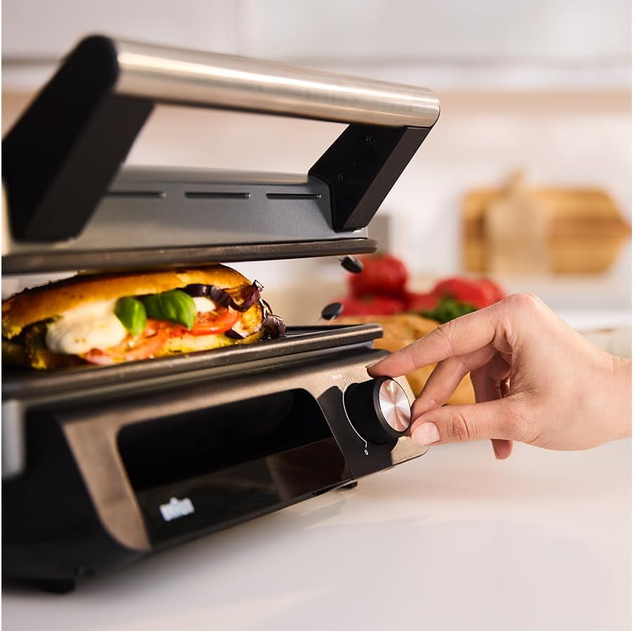 MultiGrill 5 Kontaktgrill, 1 Grill-/1 Plancha-Platte + manuelle Temperatureinstellung, silber