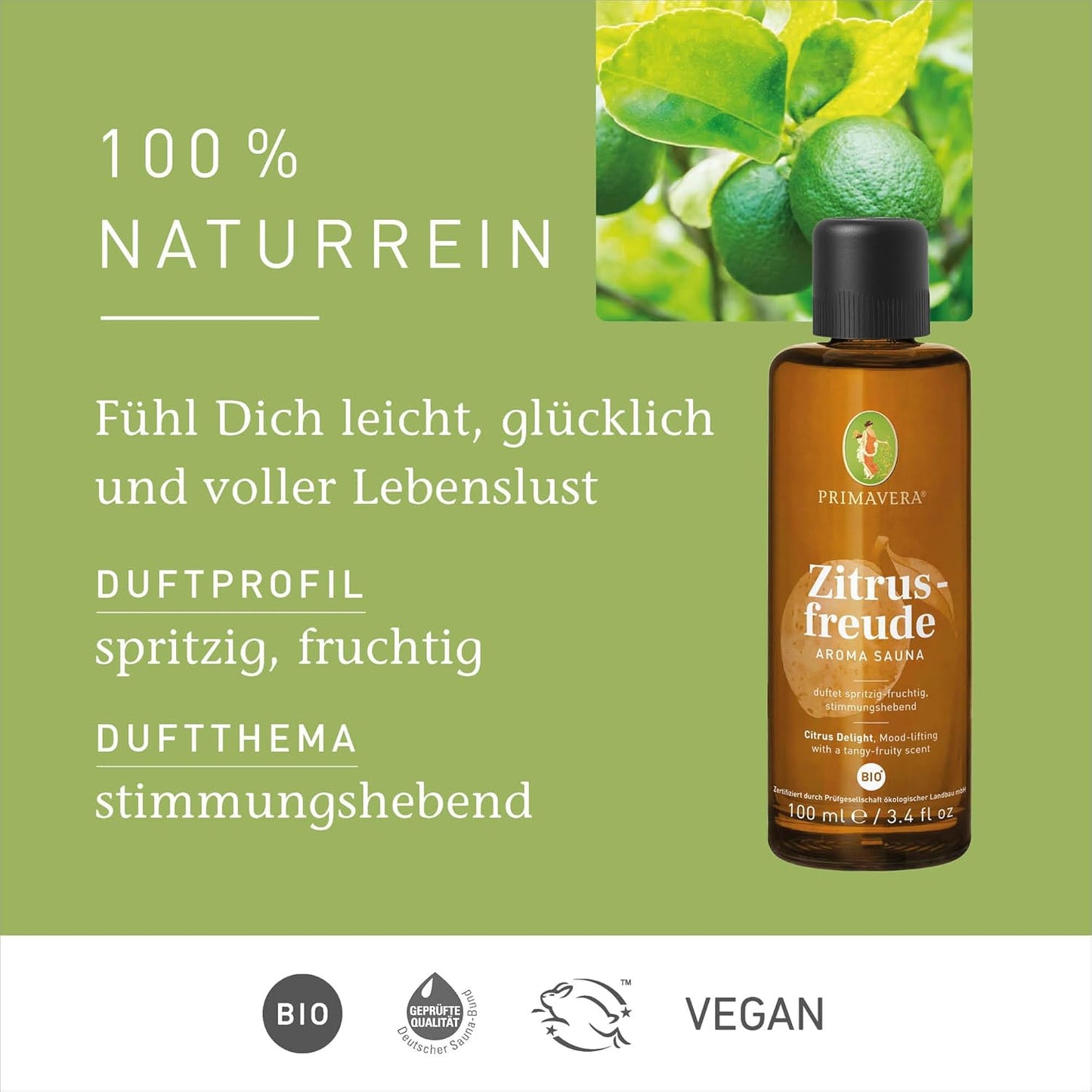 Zitrusdüfte Saunaöl 100ml, Zitrusfreude bio neue Flasche