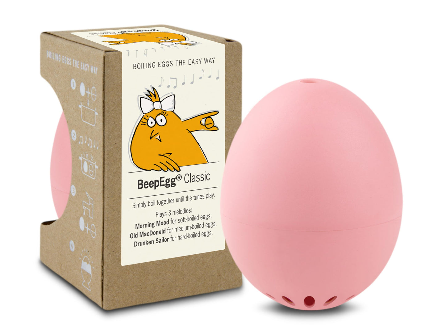 Singende Eieruhr zum Mitkochen, 5,1 x 4,5 cm Rosé