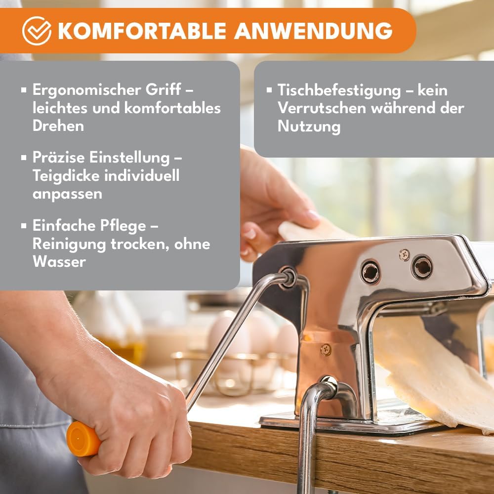 Nudelmaschine mit 6 Teigdicken