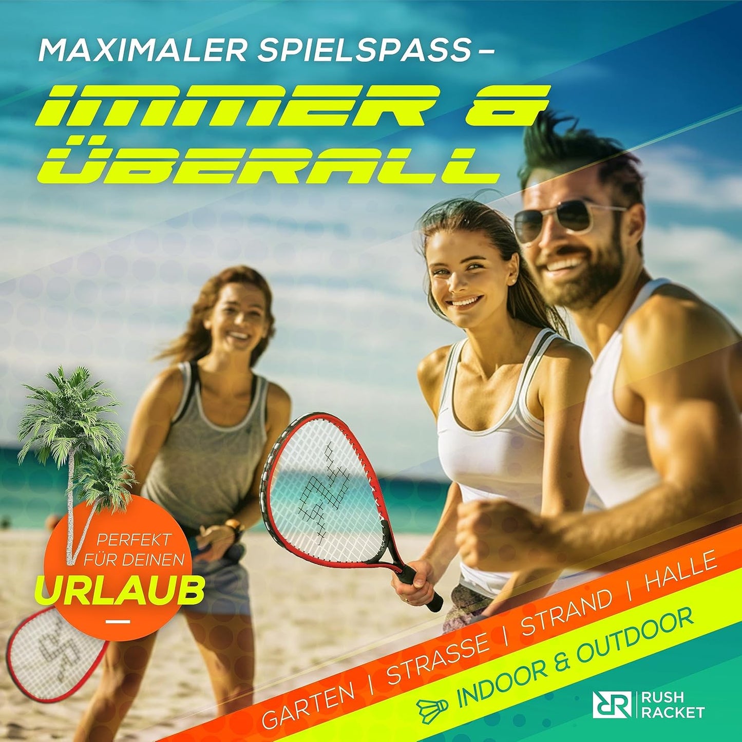 RS3 Speed Badminton Set mit Feldmarkierungen, 4. Rot