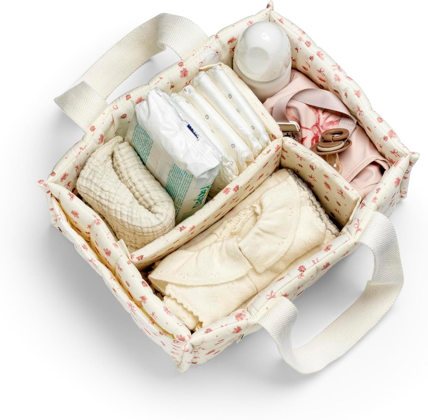 Wickeltisch Organizer mit herausnehmbaren Fächern, Petit River Rose