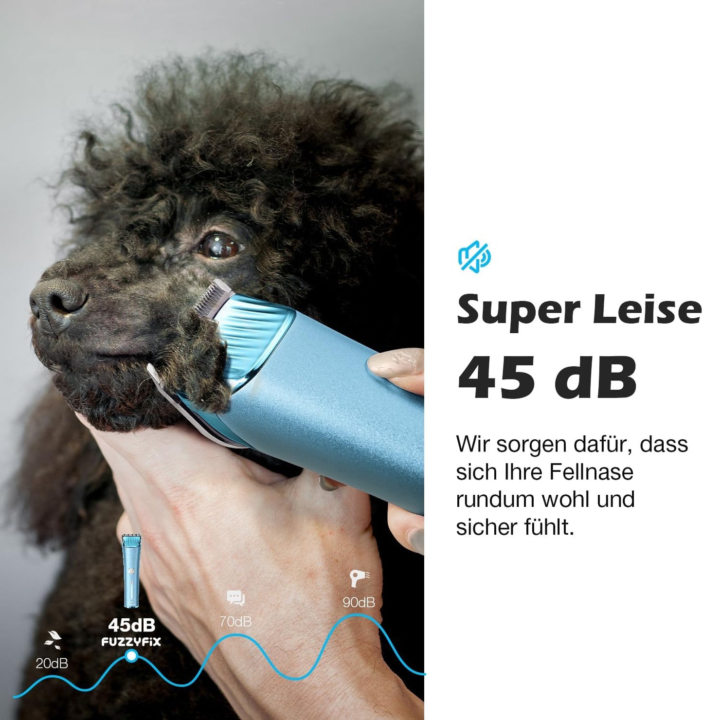 Profi Hundeschermaschine Nova mit 5in1 Klinge, Blau