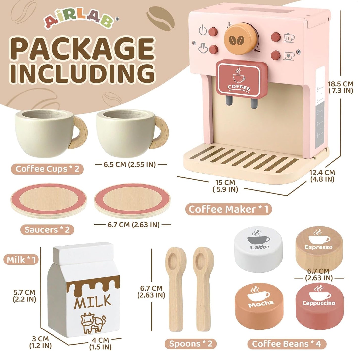 Kinderküche Kaffeemaschine-Spielset, Rosa