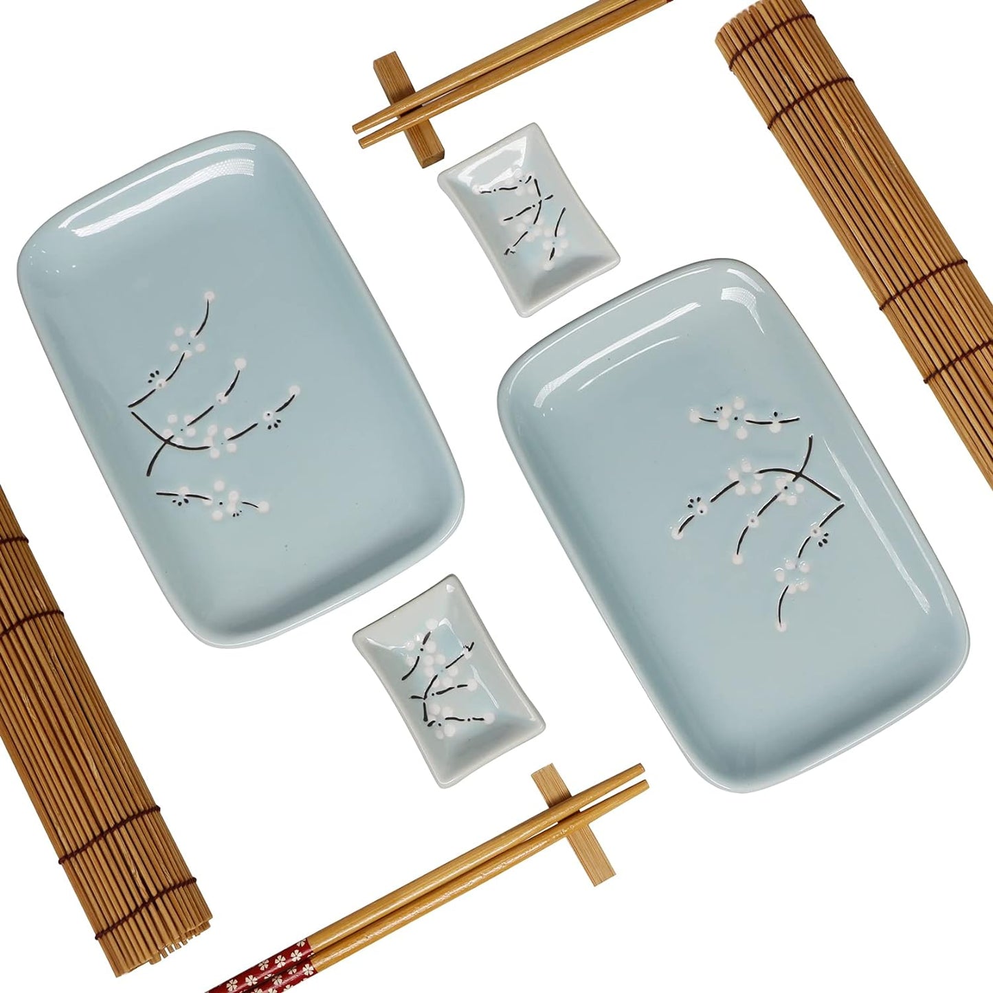 10-teiliges Sushi-Set, Blau