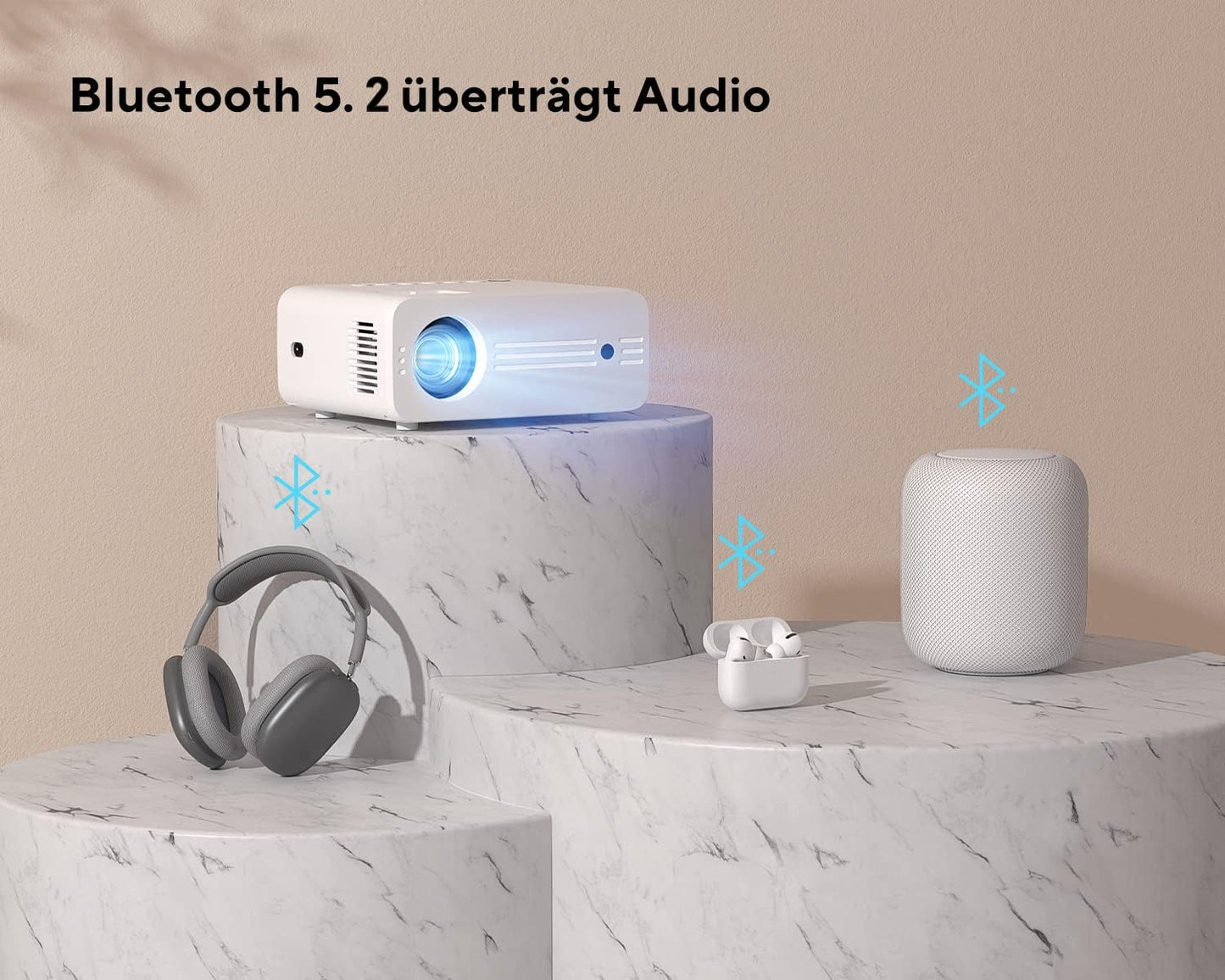Full HD LED-Heimkino-Beamer mit WiFi & Bluetooth