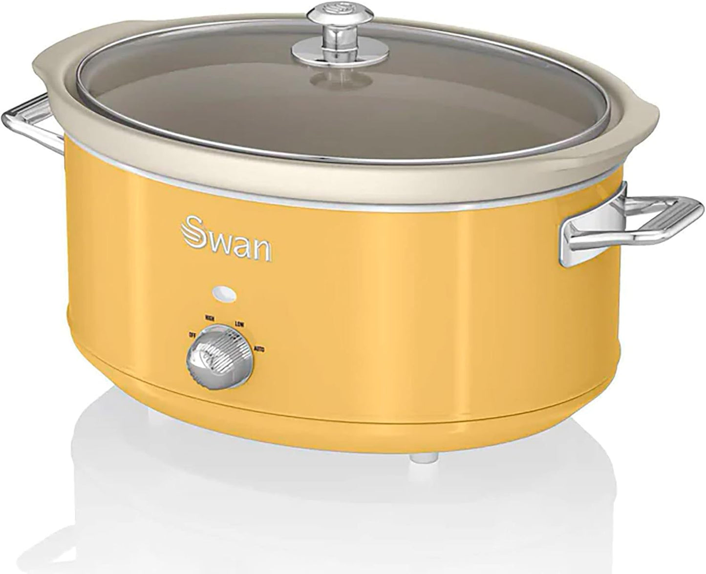 Retro Slow Cooker mit Keramikbehälter, Gelb