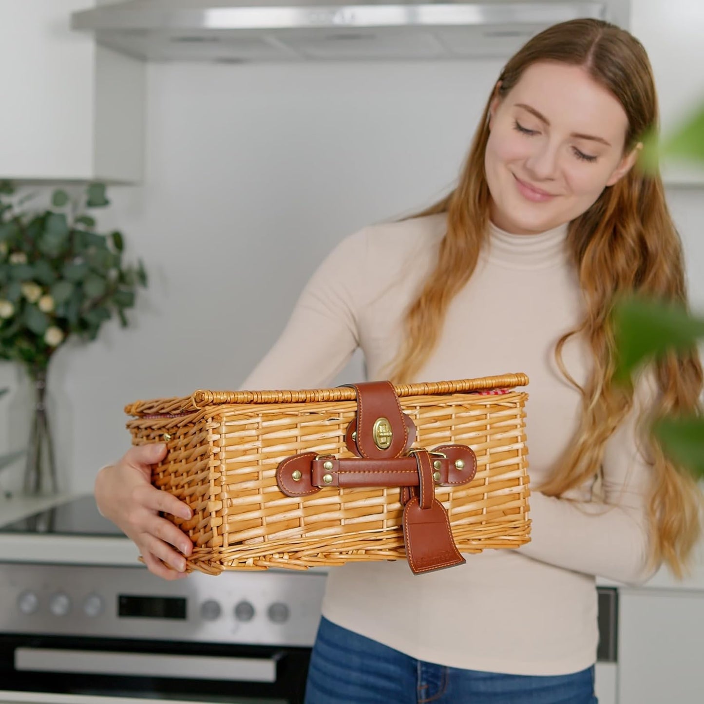 Picknickkorb mit Kühlfach, Grün / für 2 Personen