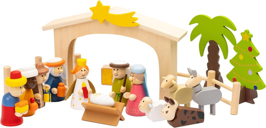 18-teiliges Weihnachtskrippe Set, handbemalt