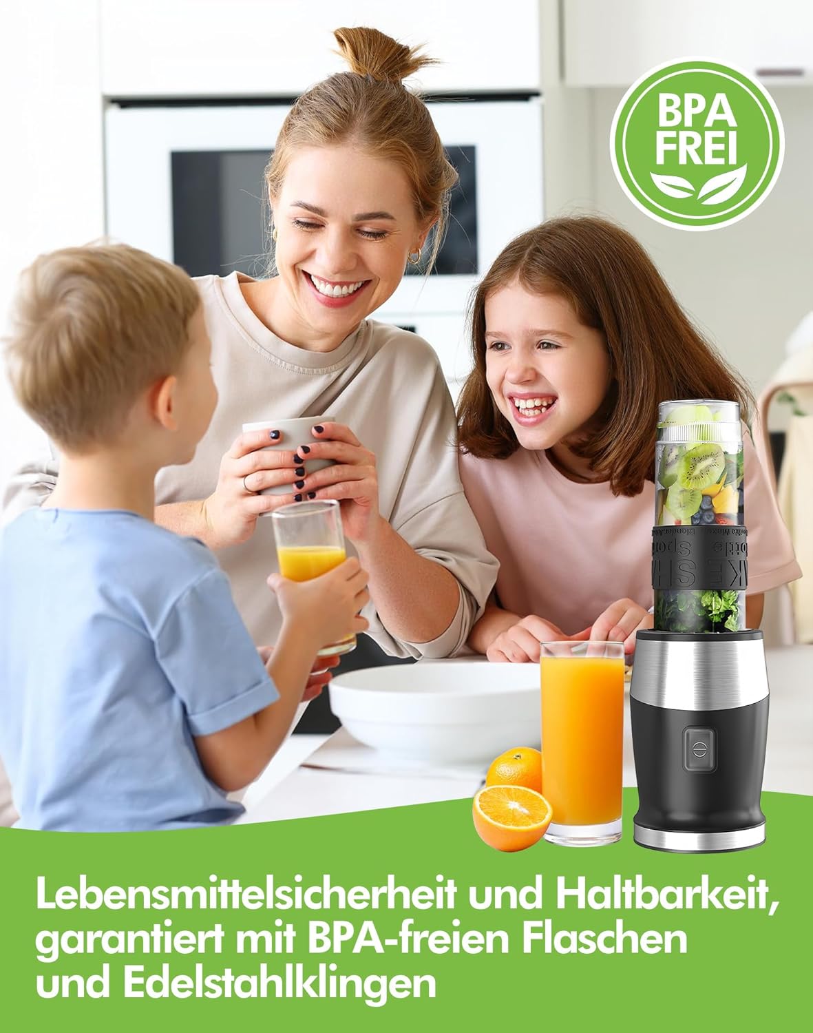 Standmixer, Smoothie-Maker mit 2 Trinkflaschen