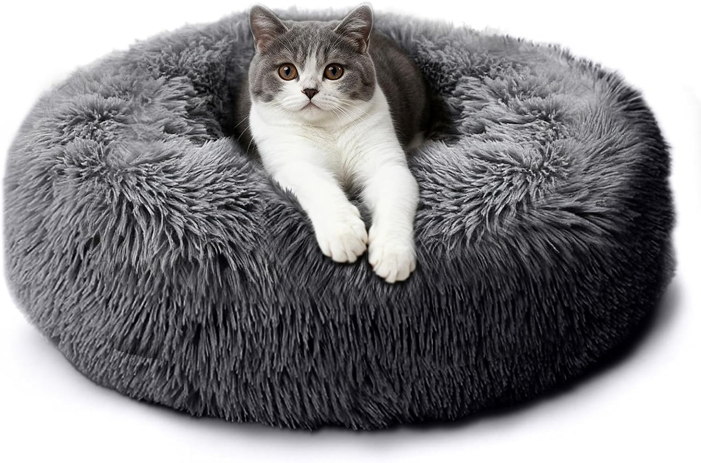 Katzen- & Hundekissen rund, waschbar, 60cm Dunkelgrau