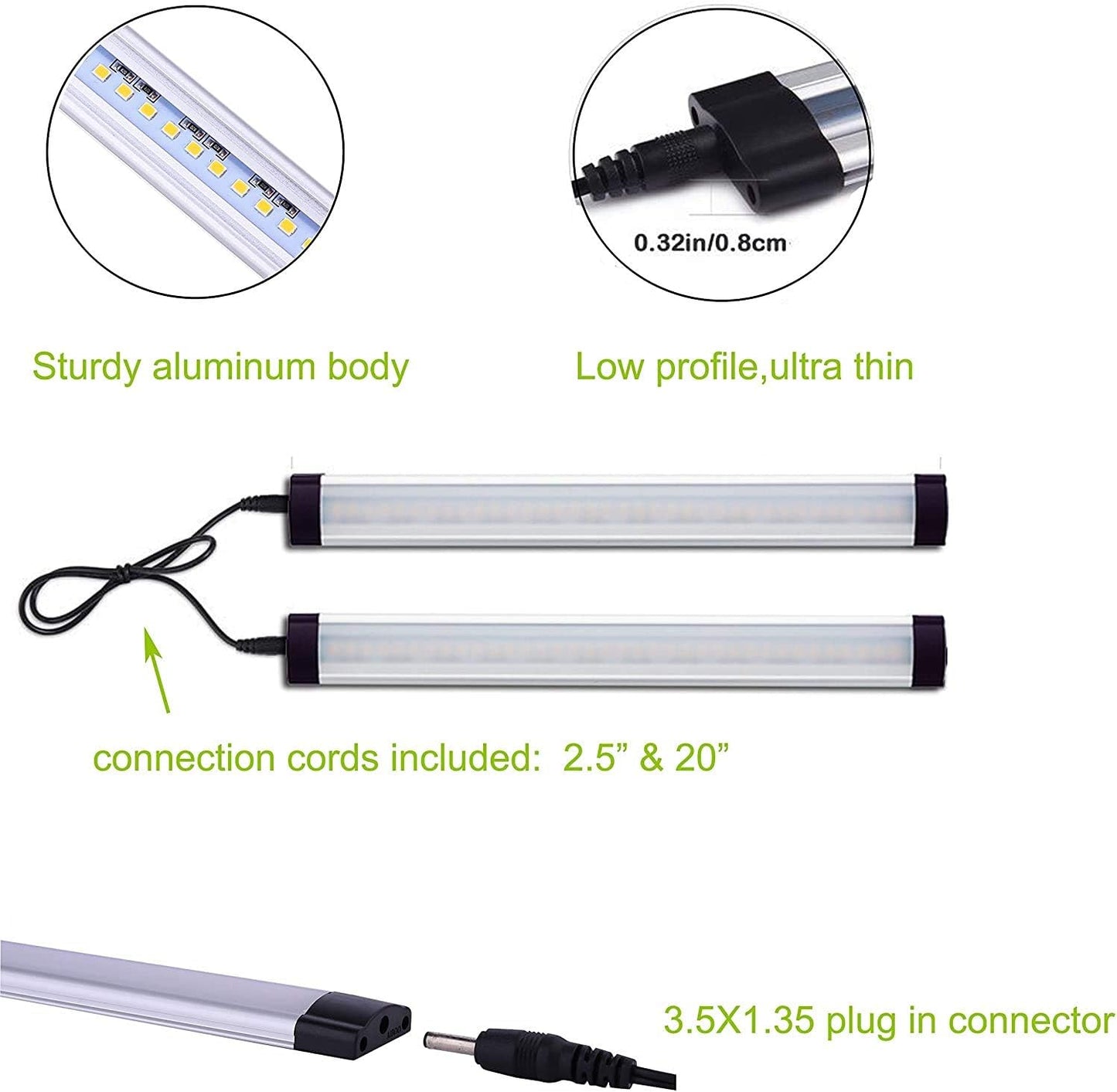 6er-Set LED-Unterbauleuchte mit Schalter, Warmweiss 6 Stück
