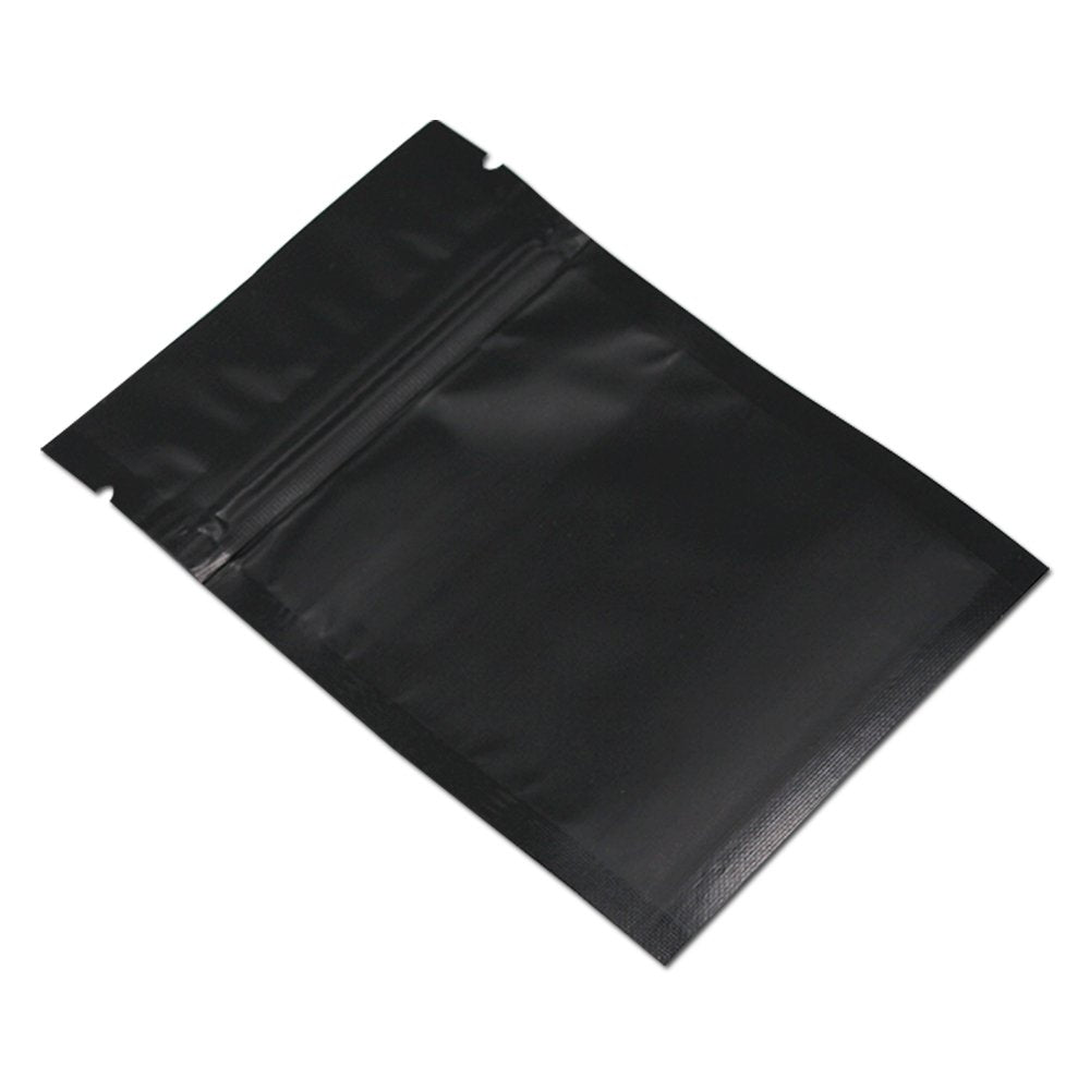 100 Stück Aluminiumfolie Verpackung, Matt Schwarz 12x18cm (4.7x7.1 inch)