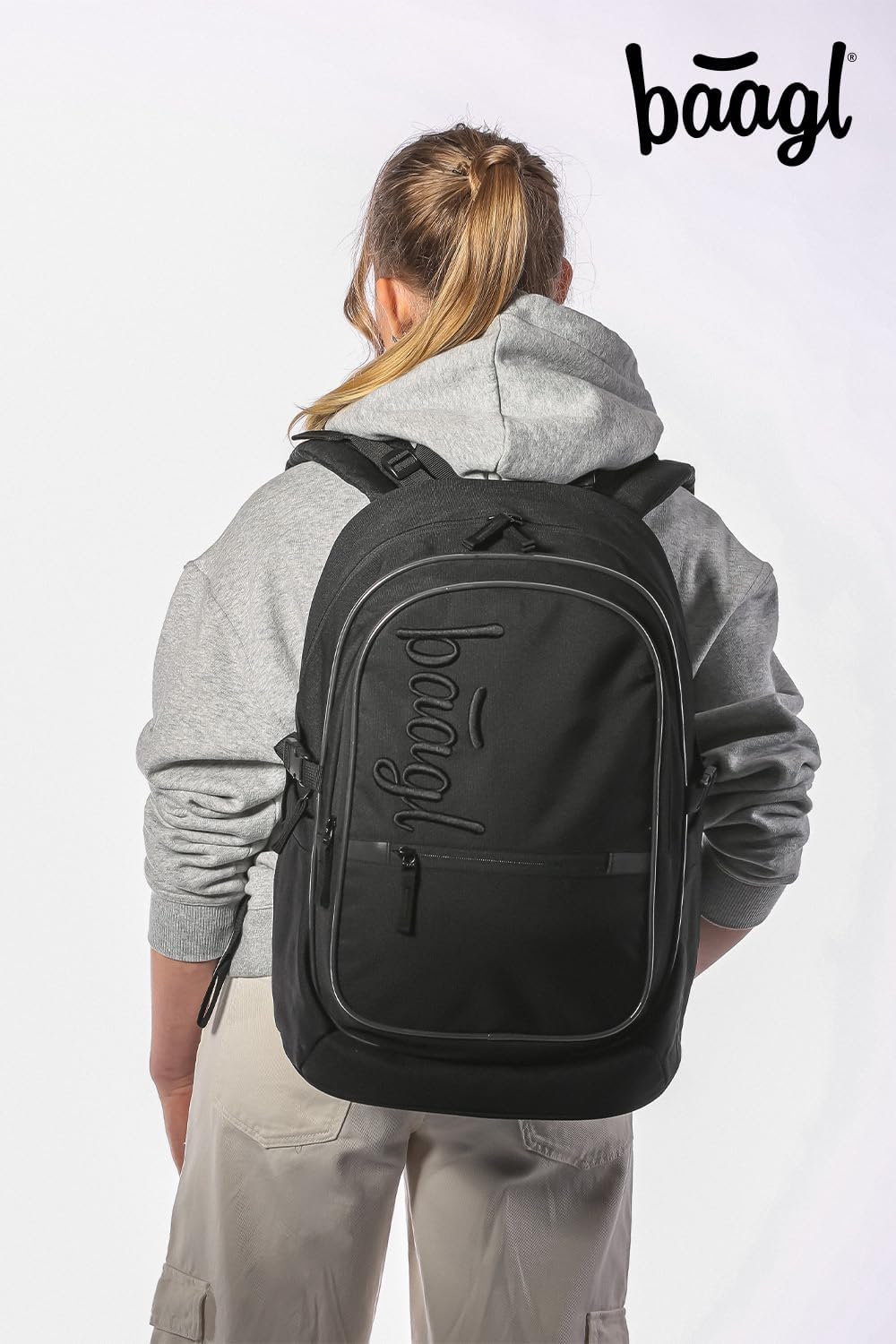 Schulrucksack-Set für Grundschüler (3-teilig), Uni Schwarz