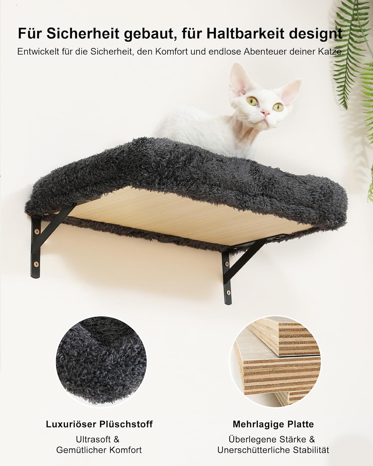 Katzen-Kletterwand, Grau