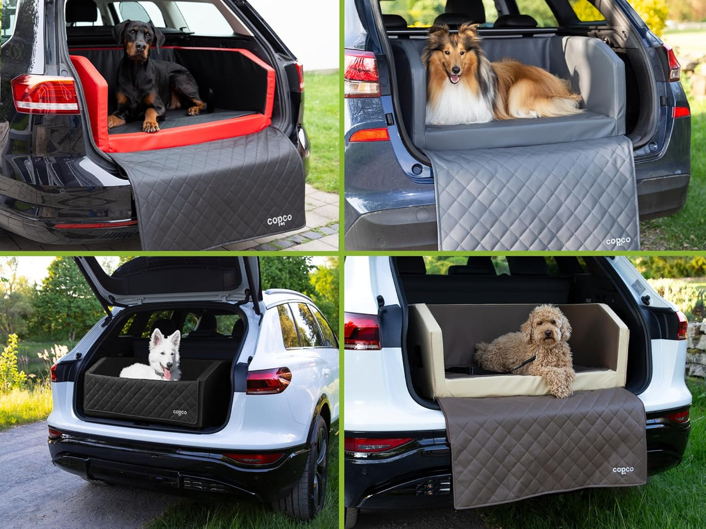 Hundebett für Kofferraum, Grau / ca. 80 x 55 cm mit Gurtsystem