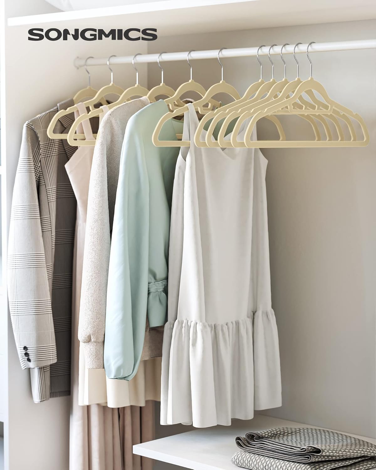 20er-Set Kleiderbügel, Silber + Beige 20 Stück