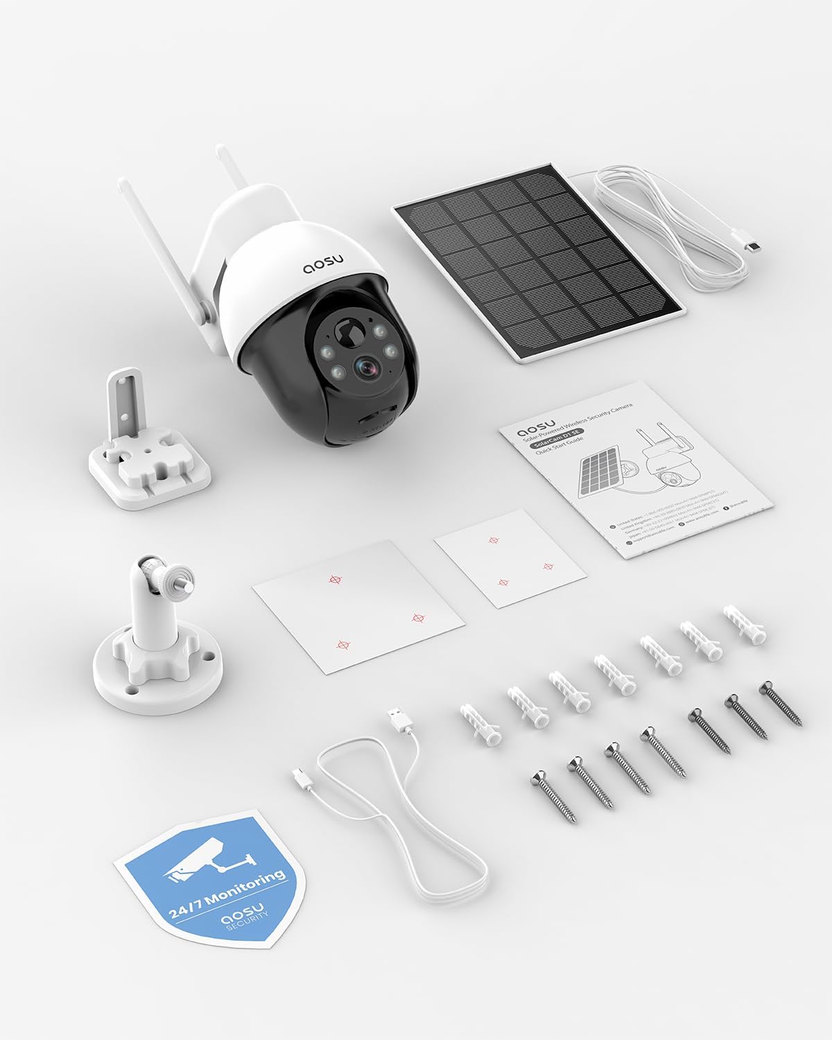 3K Überwachungskamera PTZ Solar 5MP 360°, 1er-set