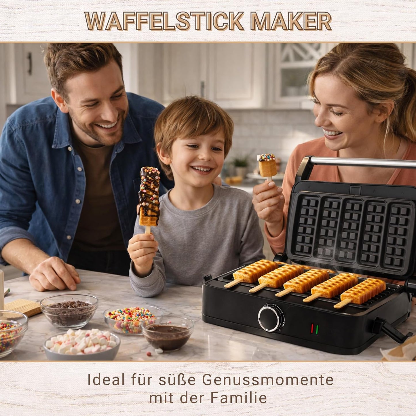SM-1000W Toledo Waffelstick Maker mit Antihaftplatten
