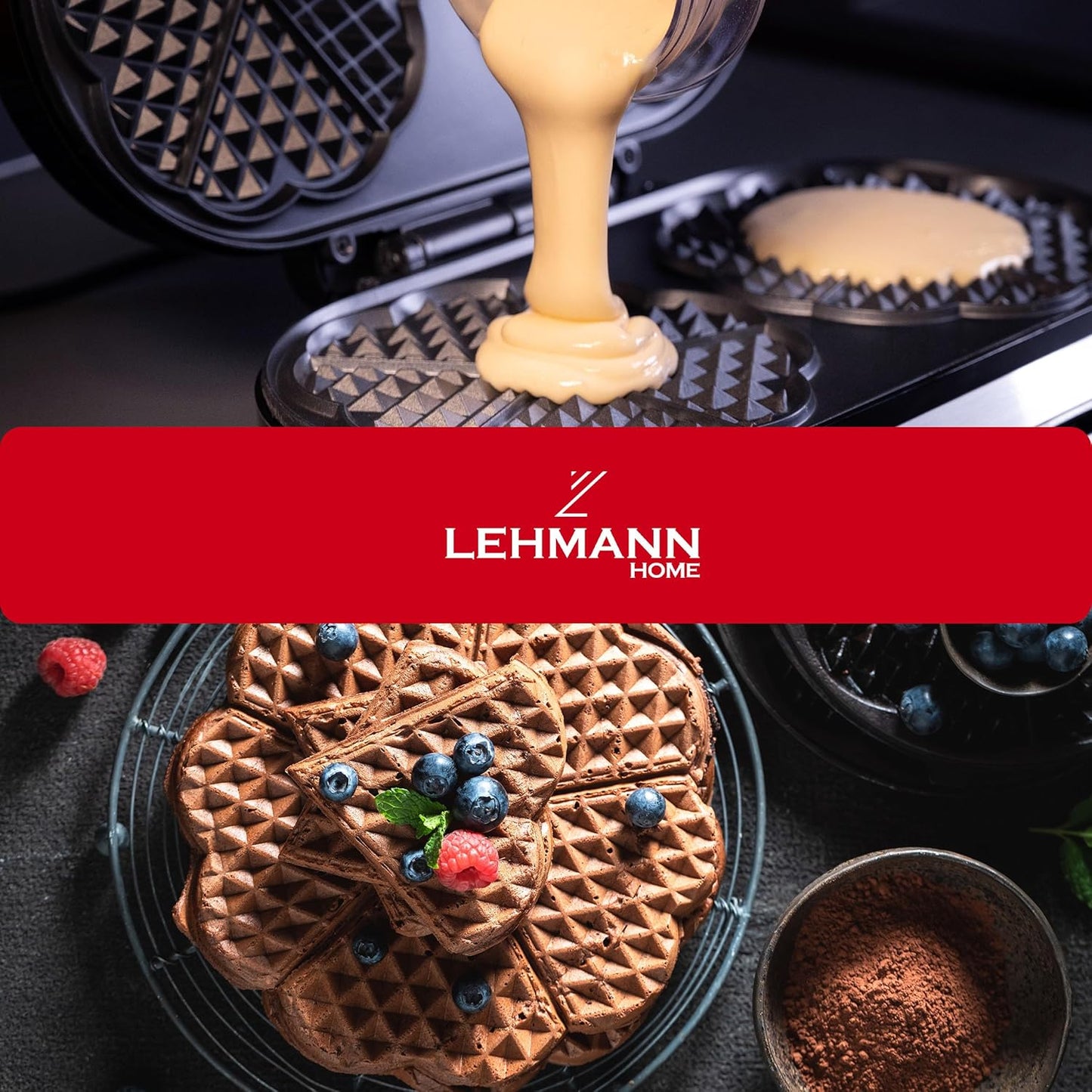 Doppel Waffeleisen Herzform mit Temperaturregelung