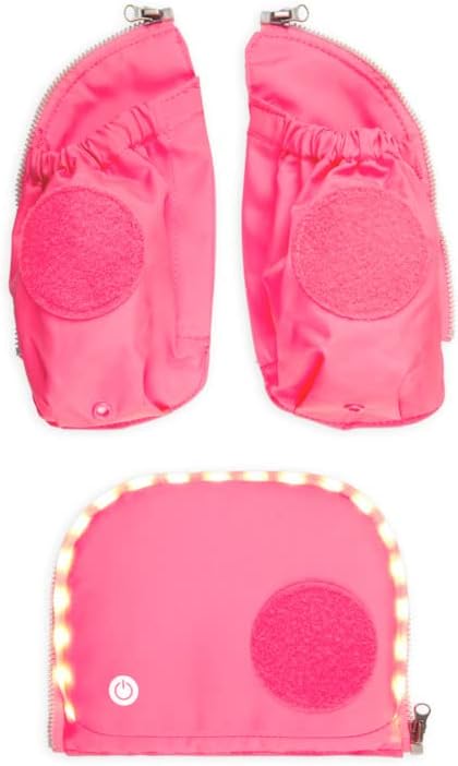 Fluo LED Seitentaschen-Set für Schulranzen, Einheitsgrösse Pink (Rosa)