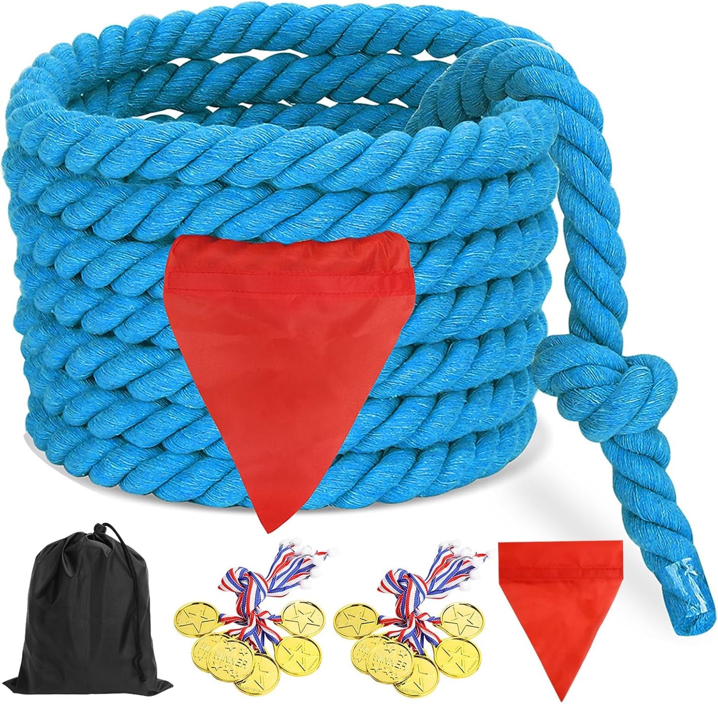 Outdoor-Spiel Tauziehen mit Medaillen, 18m Blue