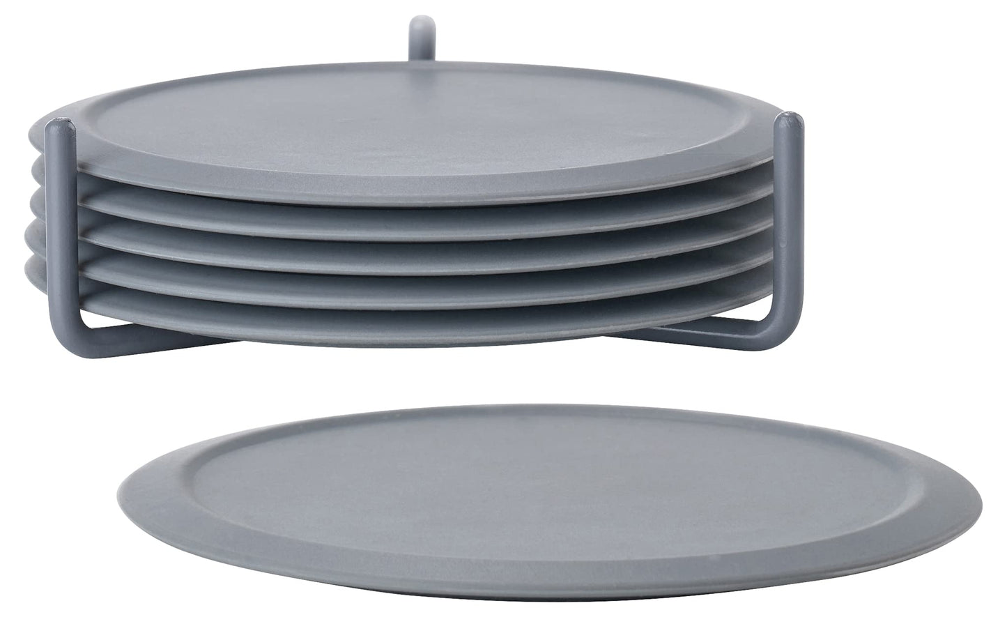 Glasuntersetzer, 6 Stück, Diameter 10 cm, Height 3.1 cm Cool Grey