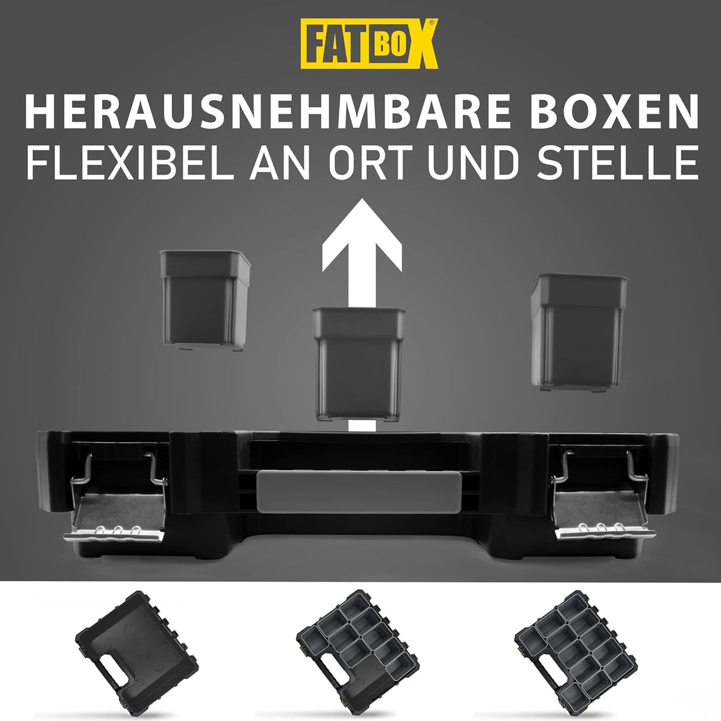 XXL Organizer Sortierkasten, Schwarz Pbi 31 (44x36x6,5cm) | 1er Pack