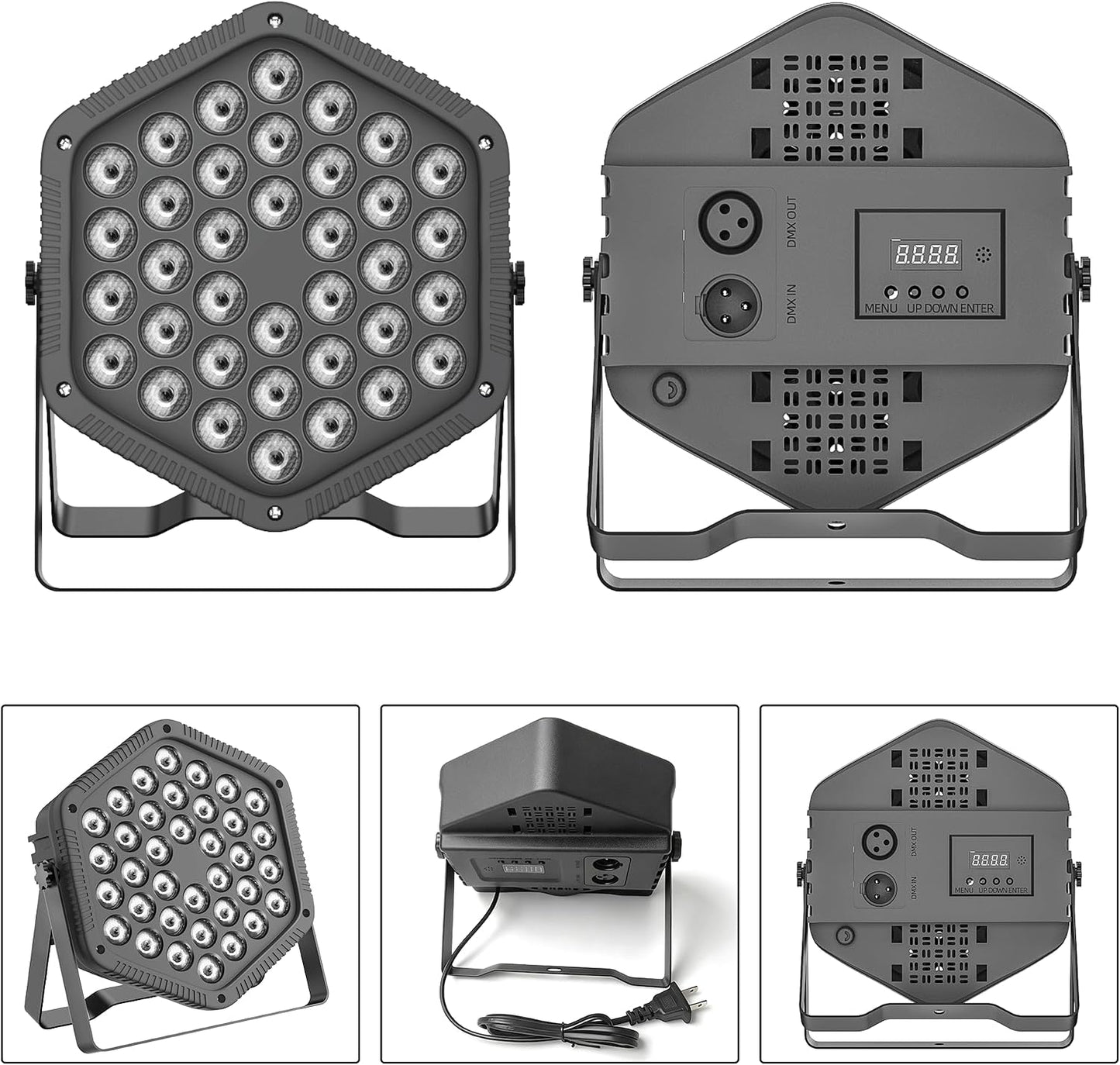 2er-Pack RGB-LED-PAR-Scheinwerfer mit DMX512