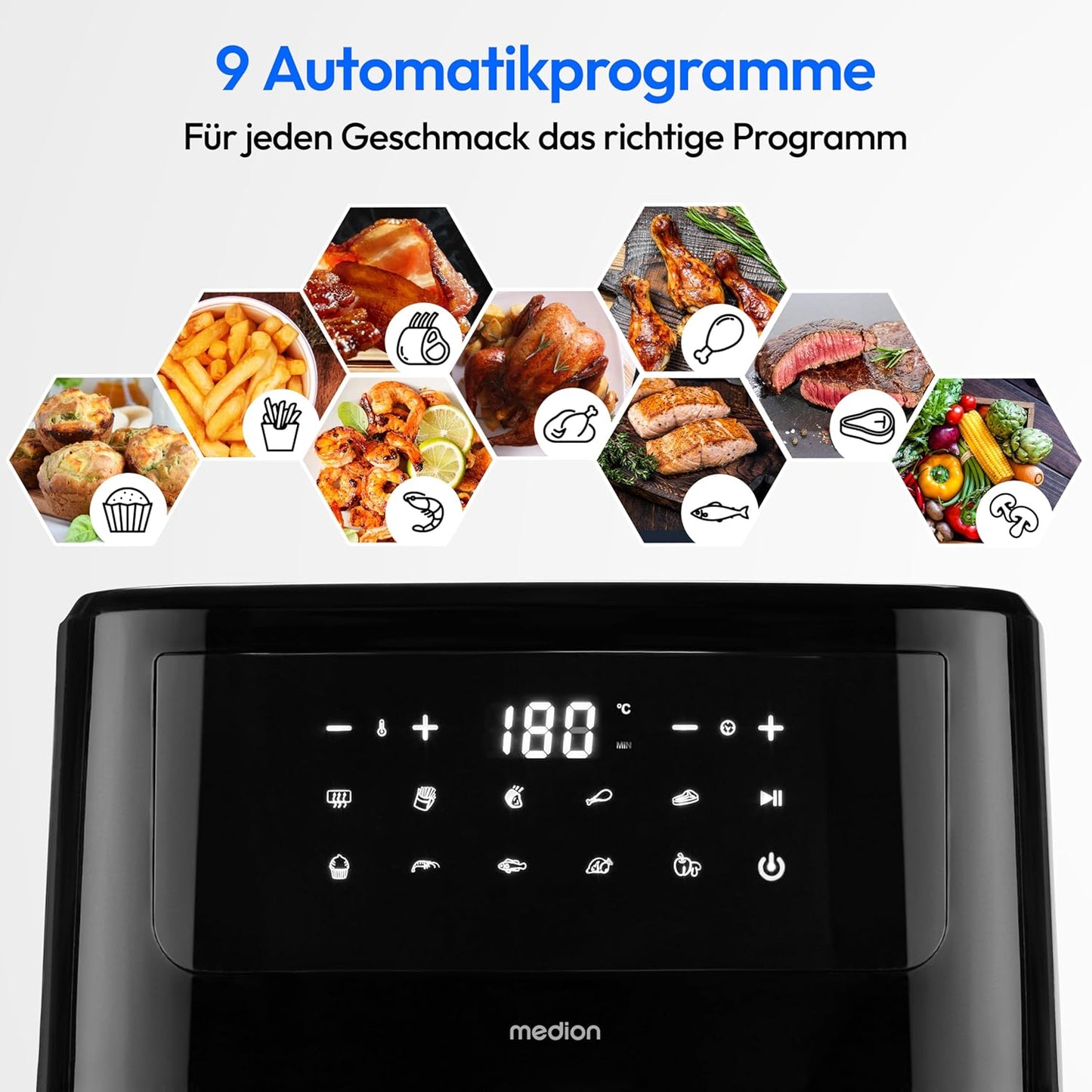 Heissluftfritteuse LIFE P10 XL Duo, Schwarz