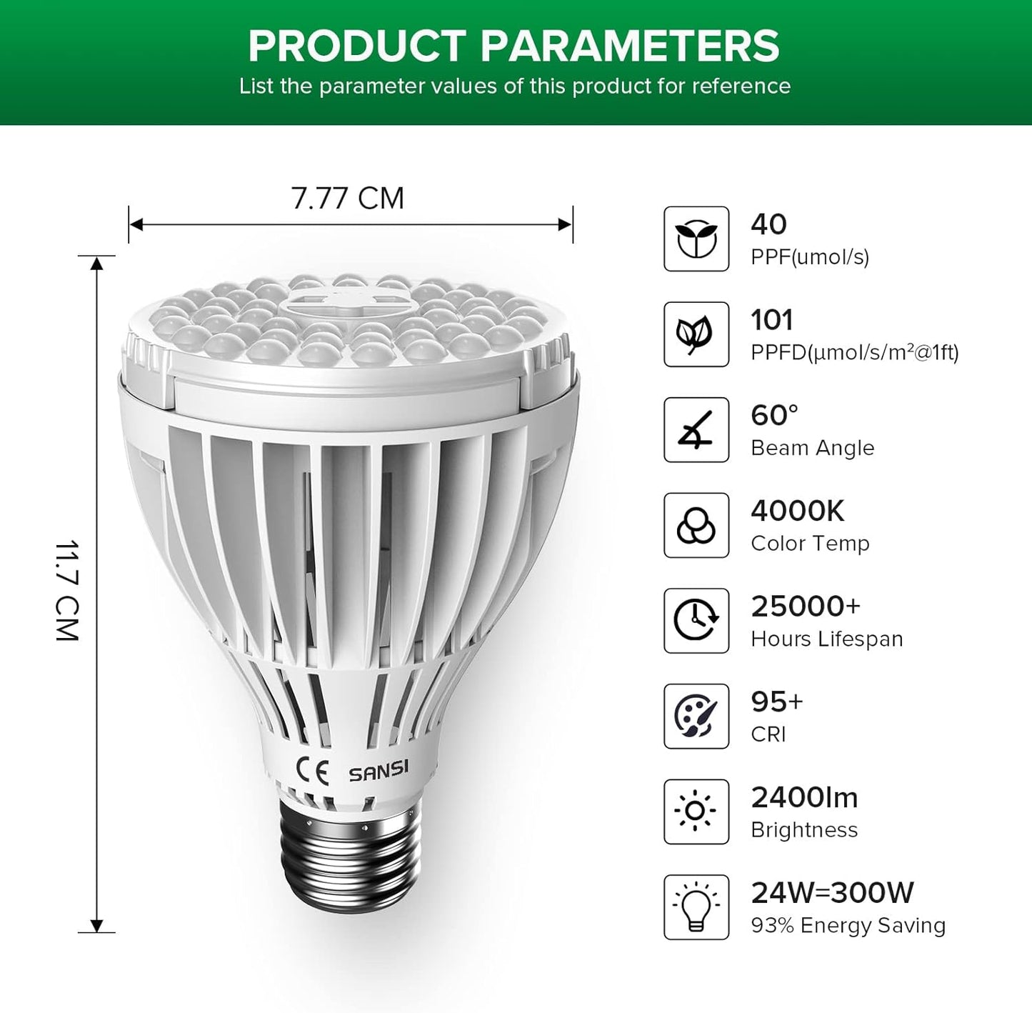 LED-Pflanzenlampe, P25 24W