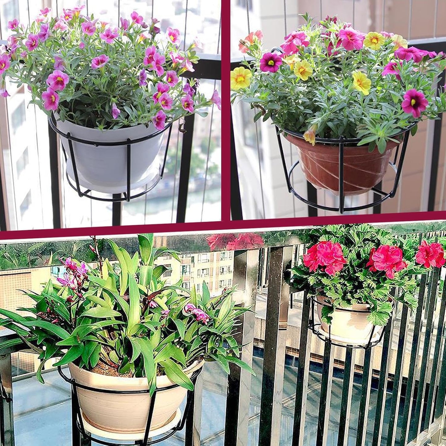 Blumentopfhalter zum Aufhängen, Schwarz