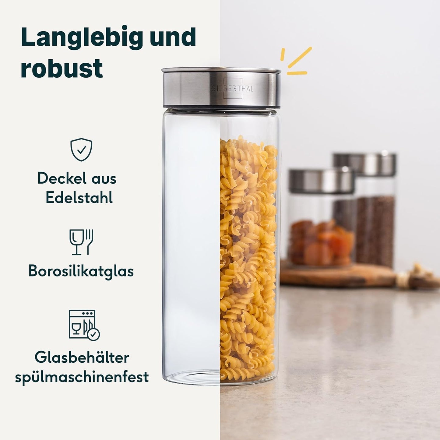 Vorratsglas luftdicht & auslaufsicher, 1500 ml