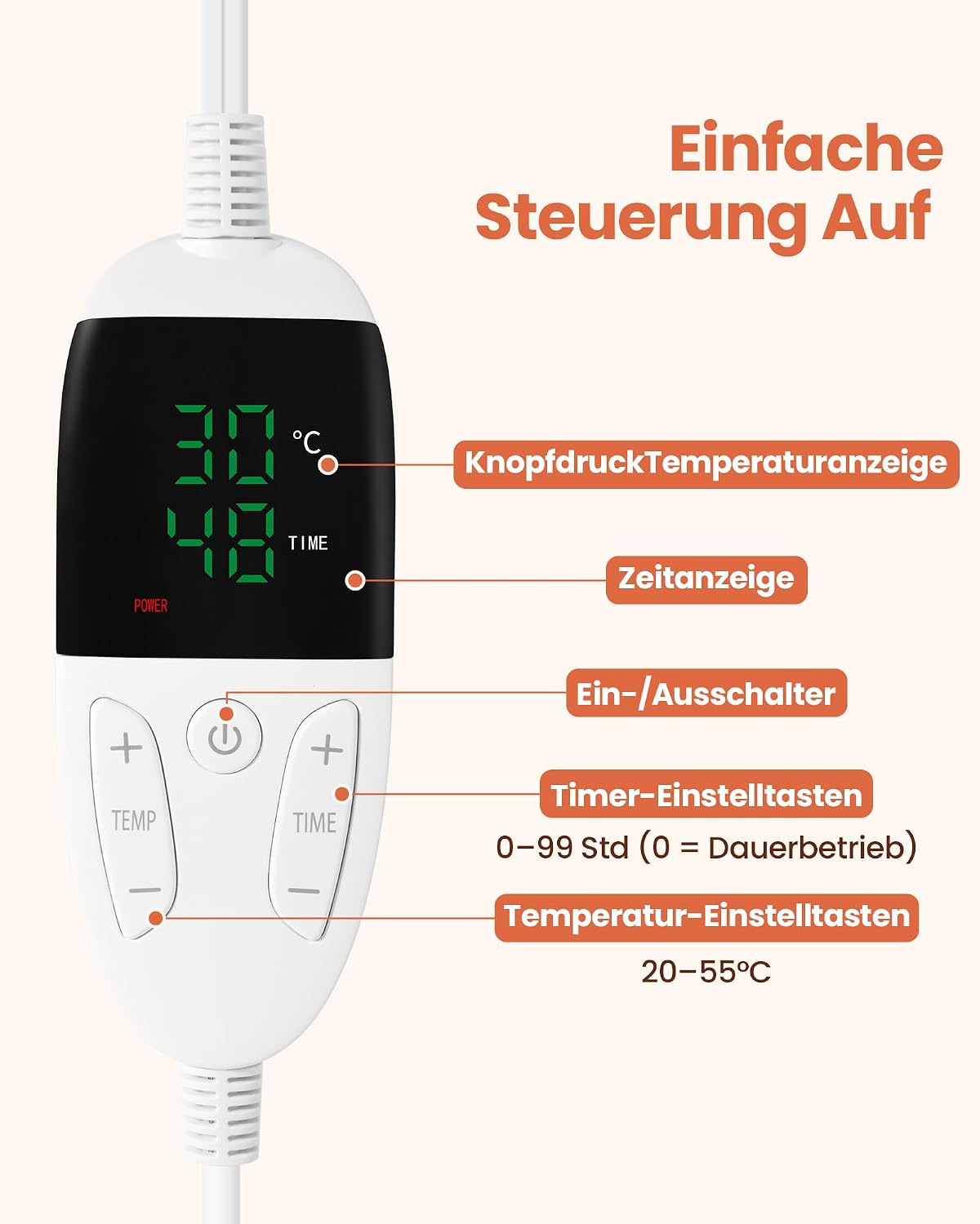 Faltbare Brot-Gärbox mit Timer und Rost, Creme Orange Beidseitige Erwärmung