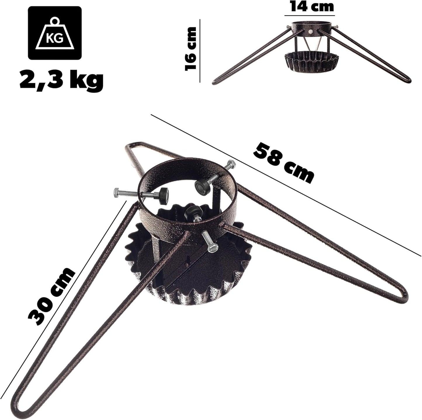 Weihnachtsbaumständer mit Wasserbehälter, Breite: 58 cm