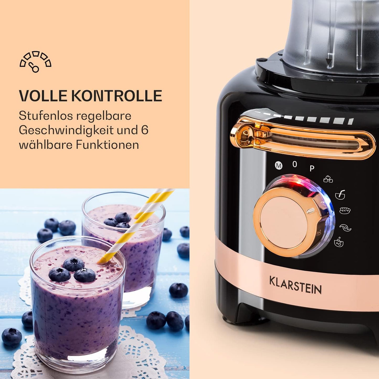 Multifunktionsmixer mit 6 Modi, Schwarz