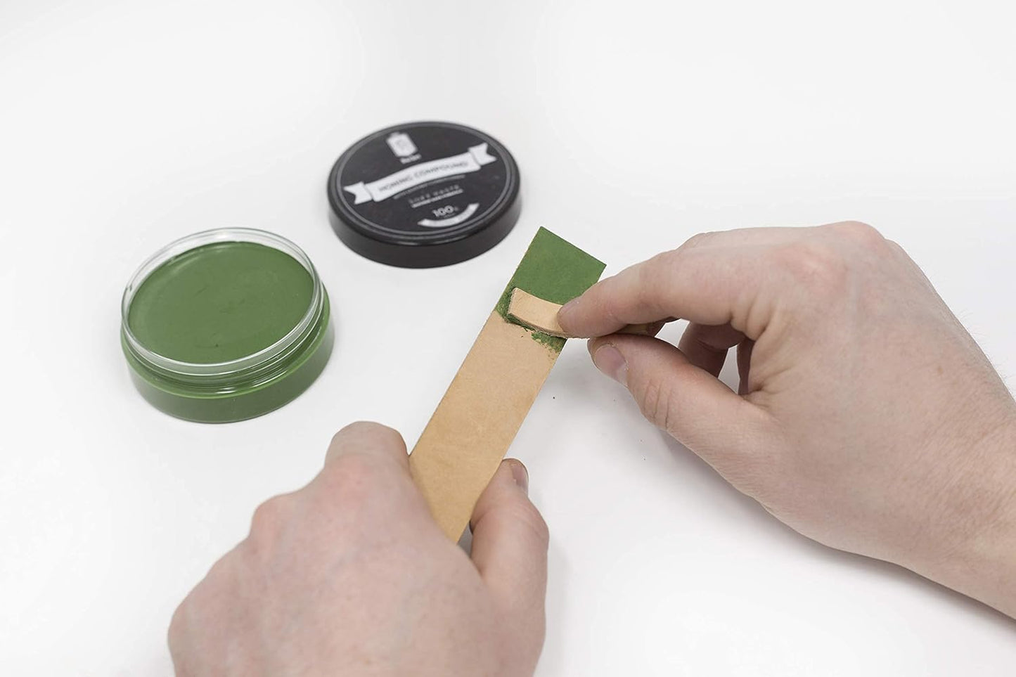 7-teiliges Messerschärf-Streichriemen-Set, 3 Strop + 4 Paste