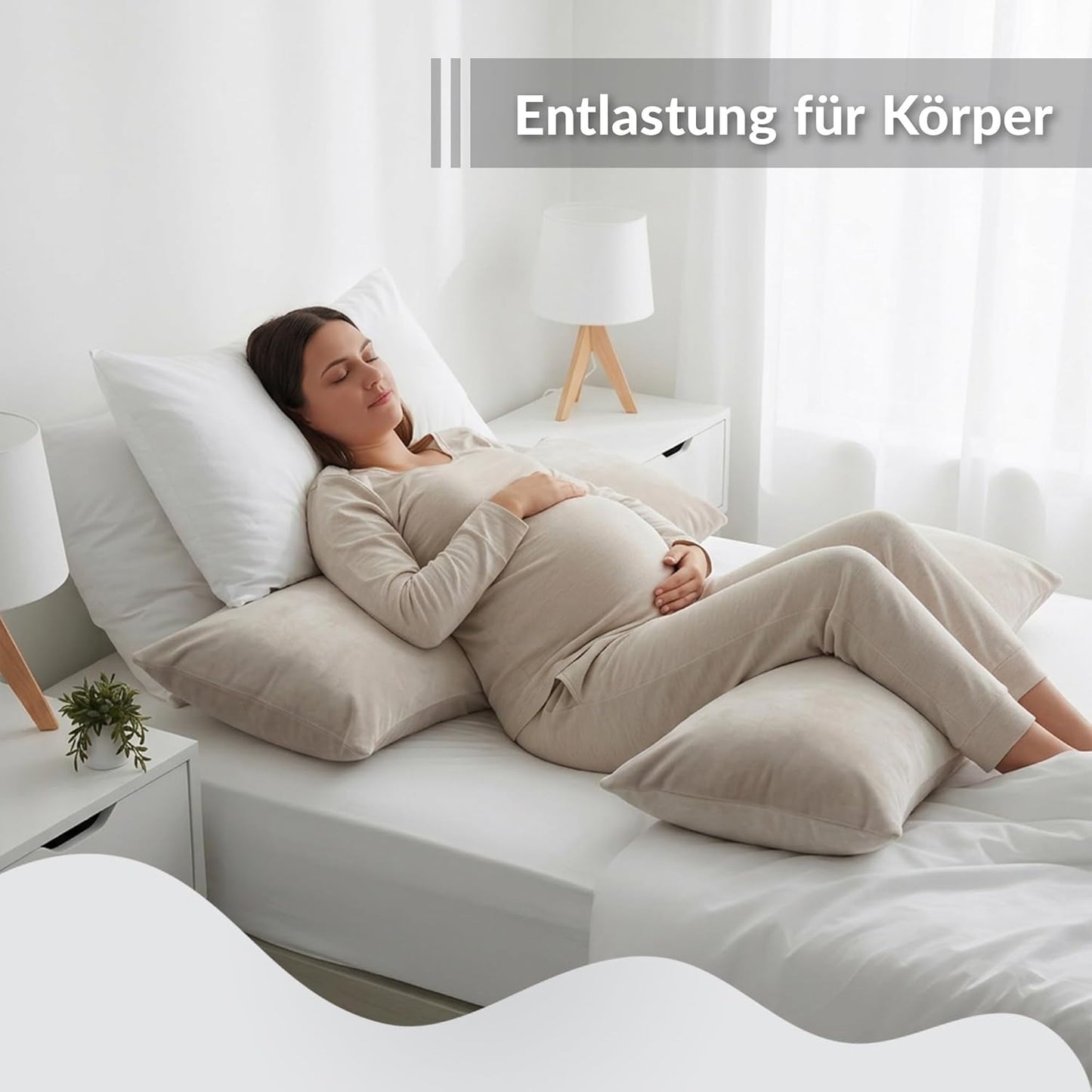 Baby-Seitenschläferkissen 40x145 cm, Rosa 40x145 cm