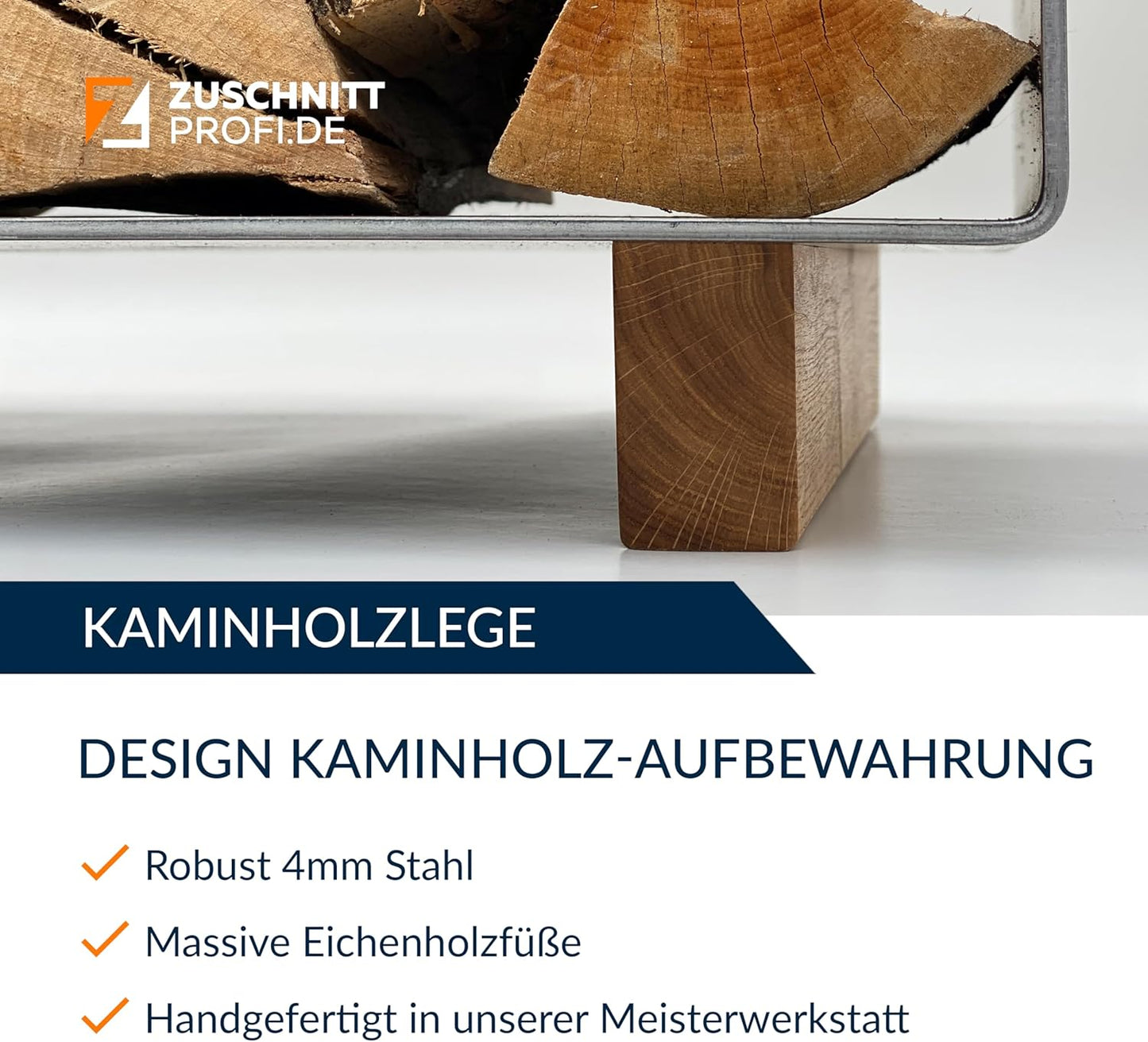 Kaminholzkorb mit Standfüssen