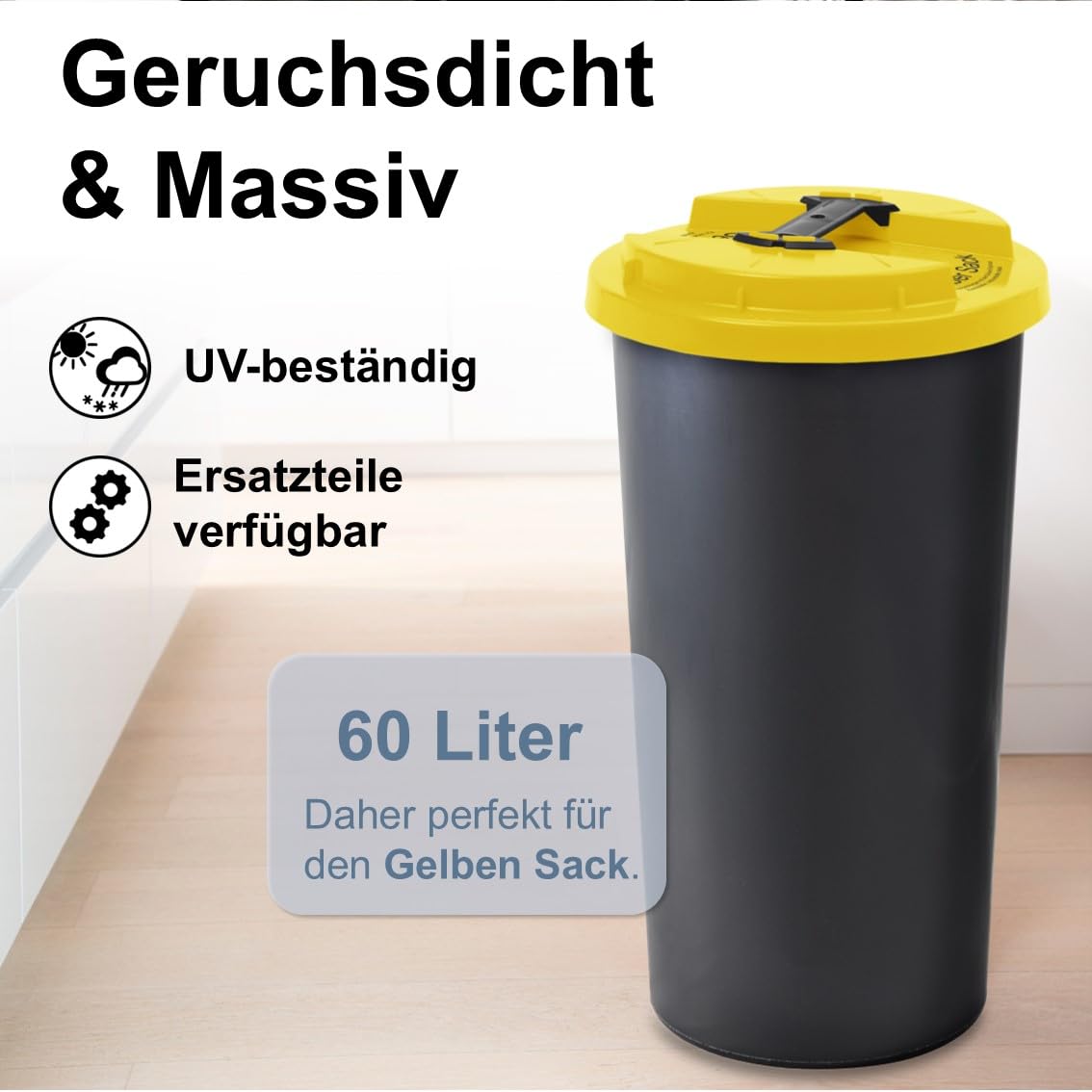 Müllsackständer mit Klemm-Ring, Gelb Gelber Sack