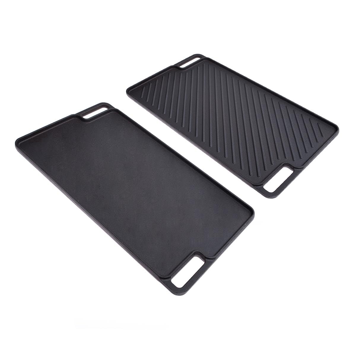 Wendbare Grillplatte, 46x26 cm, Grillplatte aus Gusseisen