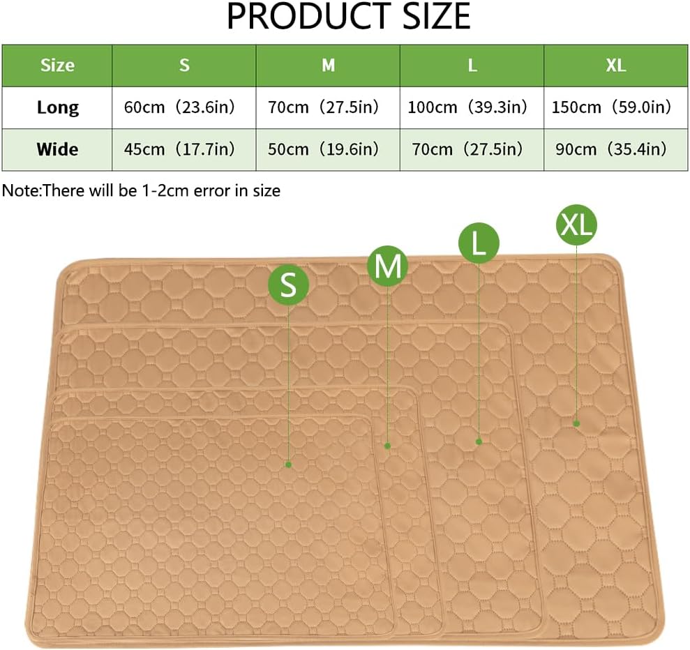 Waschbare Welpen-Trainingsunterlagen, 2 Stück, L:(100x70 cm) Beige-2 Stück