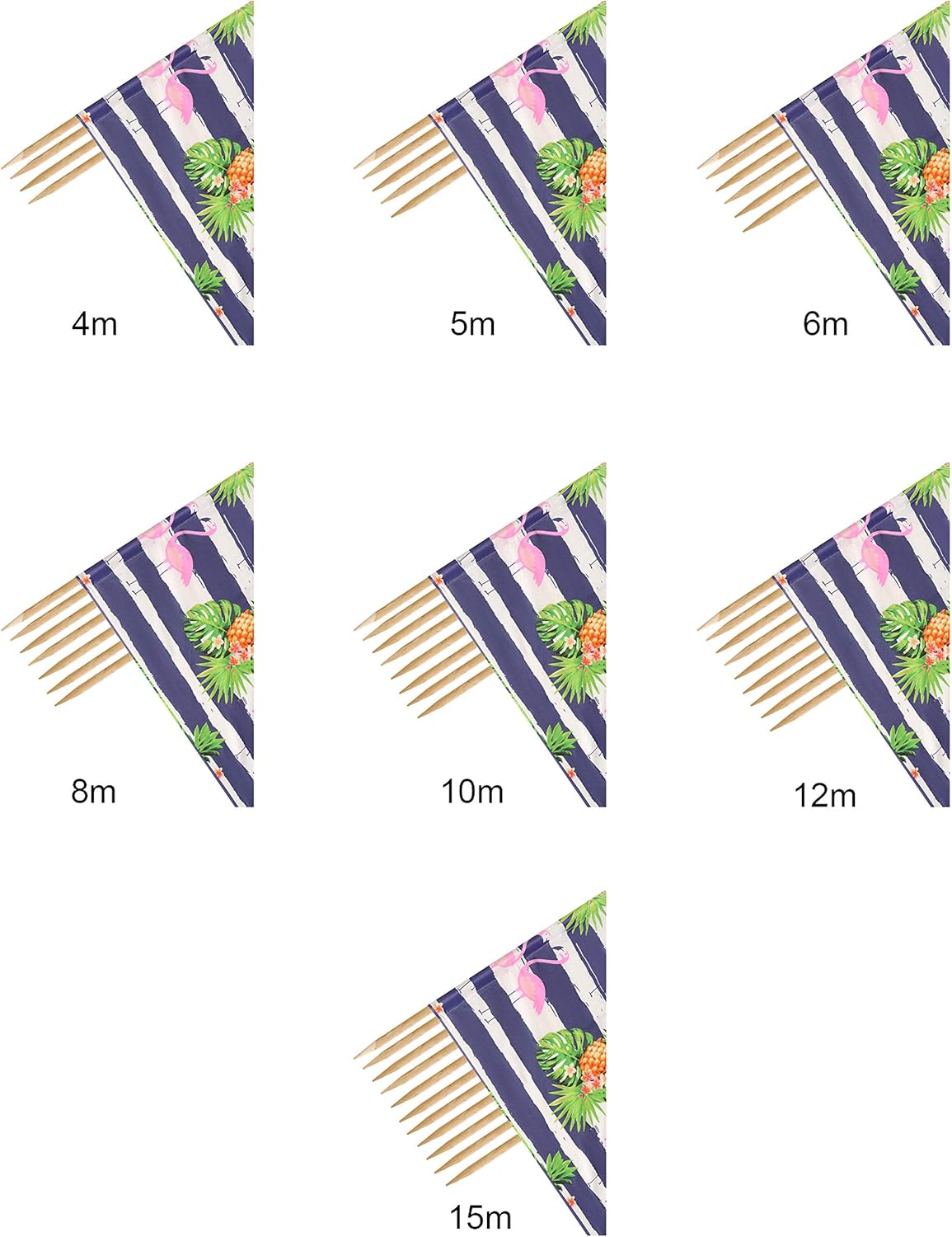 Wind- & Sichtschutz Ananas mit Holzstab 10 m, 10 m Ananas
