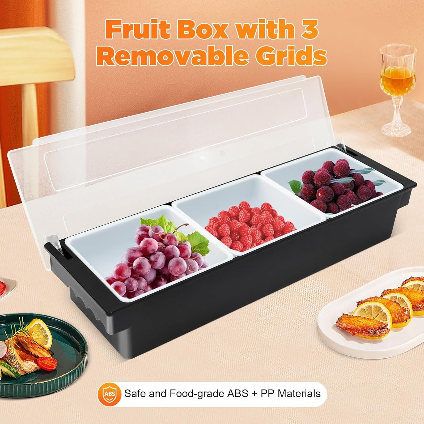 Zutatenbehälter-Set für Cocktails, 3 Gitter