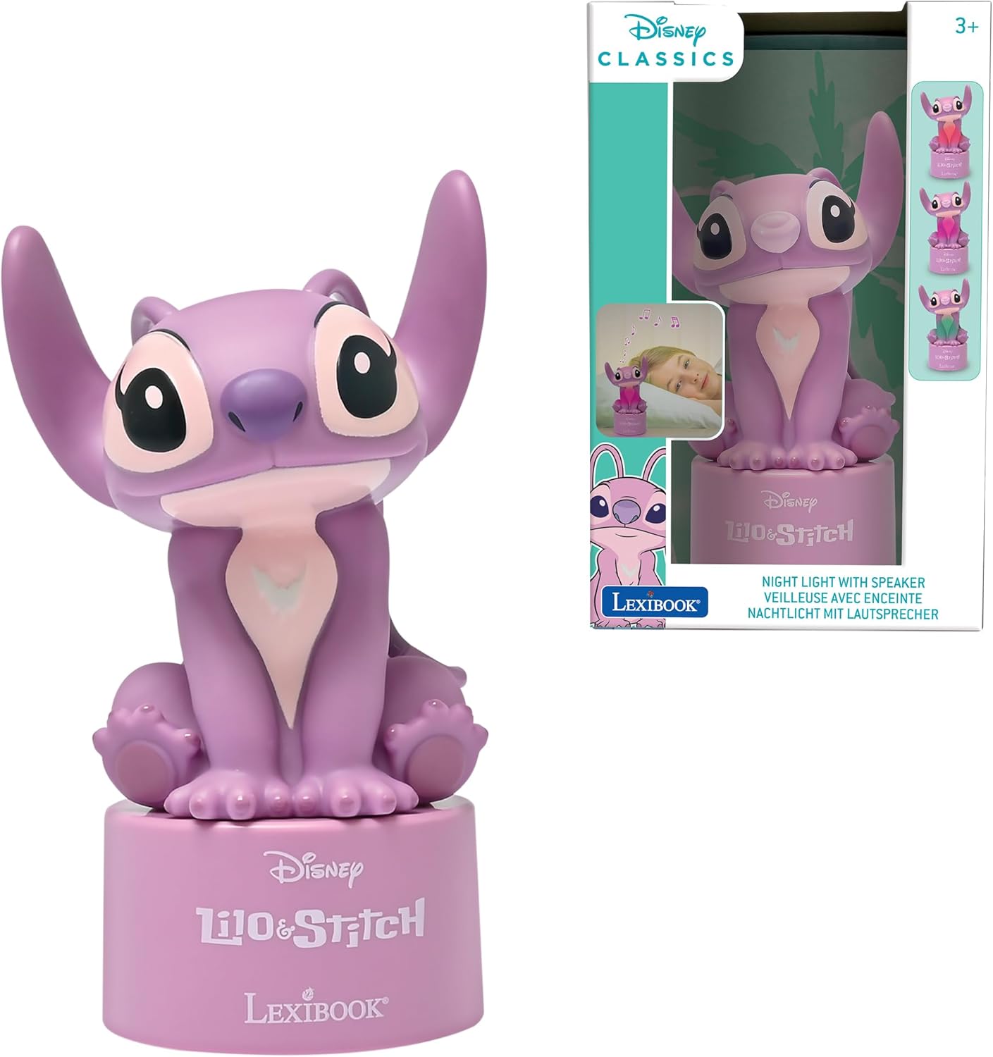Angel Nachtlicht-Lautsprecher Blau/Rot, Disney Stitch - Angel