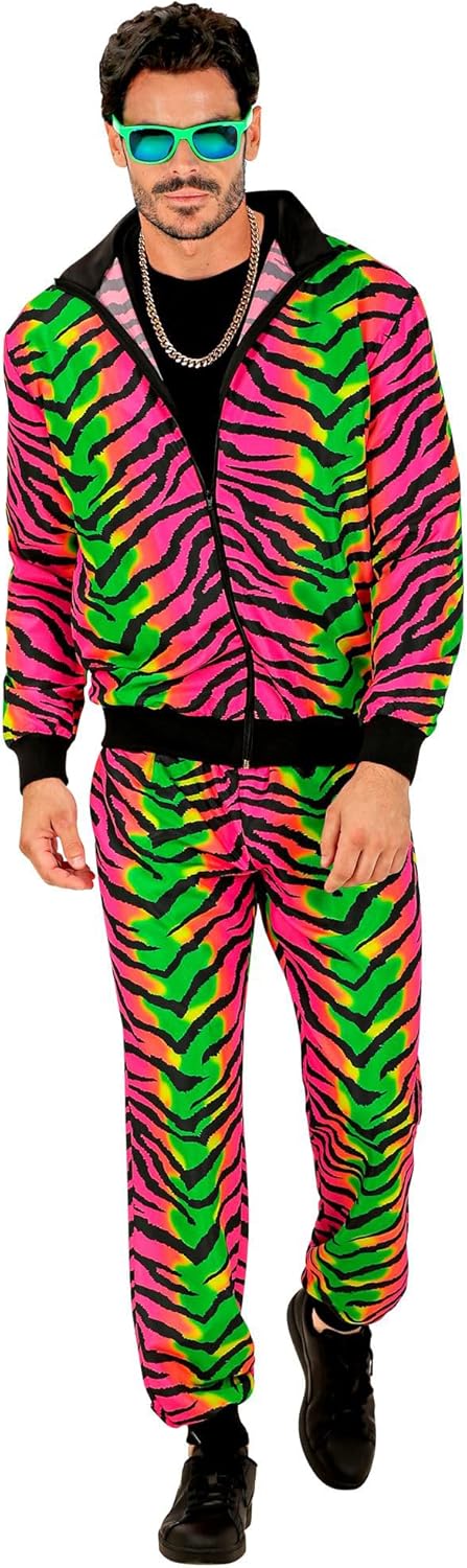 80er Jahre - Tiger Trainingsanzug, S Regenbogen - Rosa