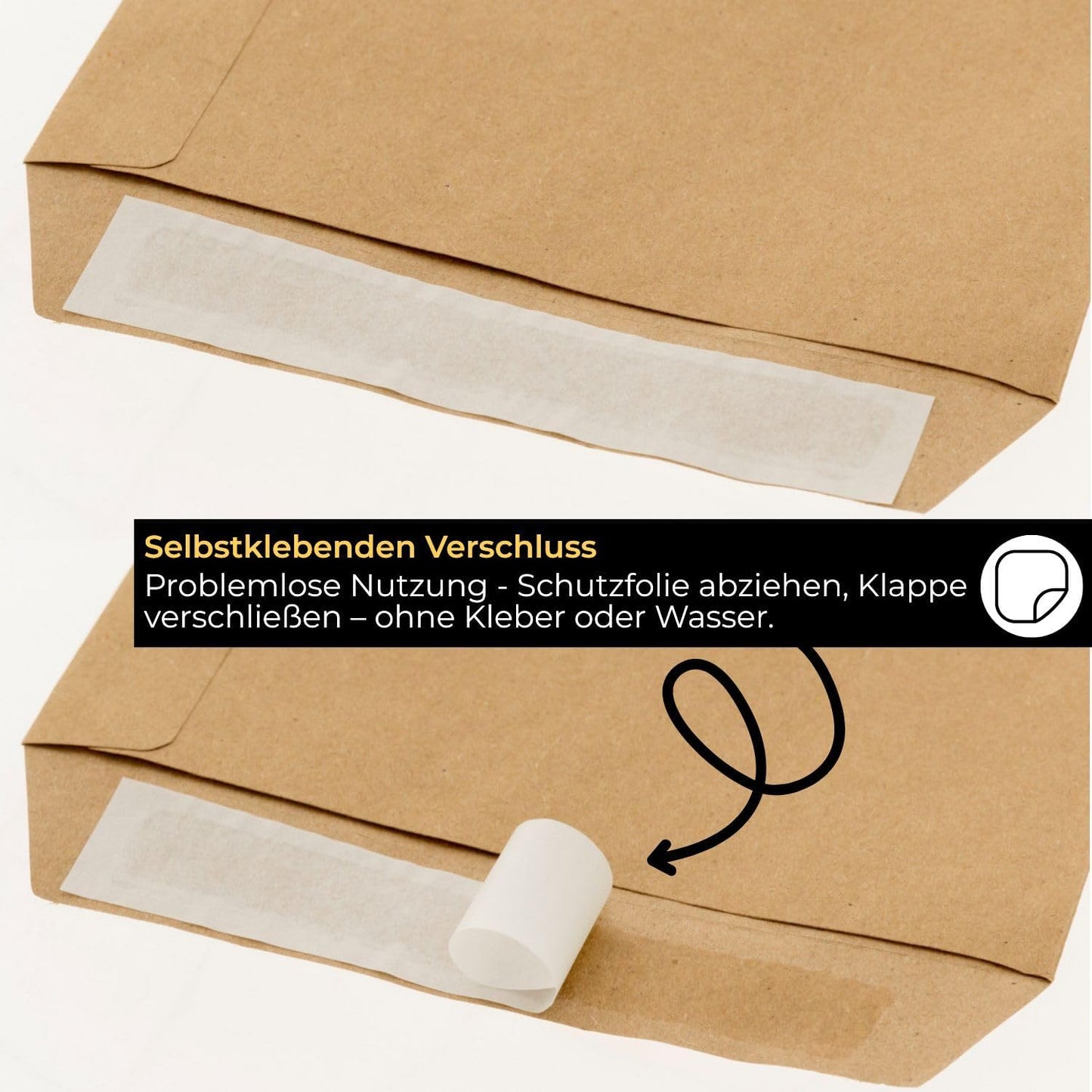 Versandtaschen B5 Haftklebend, 1500 Stück Braun B5