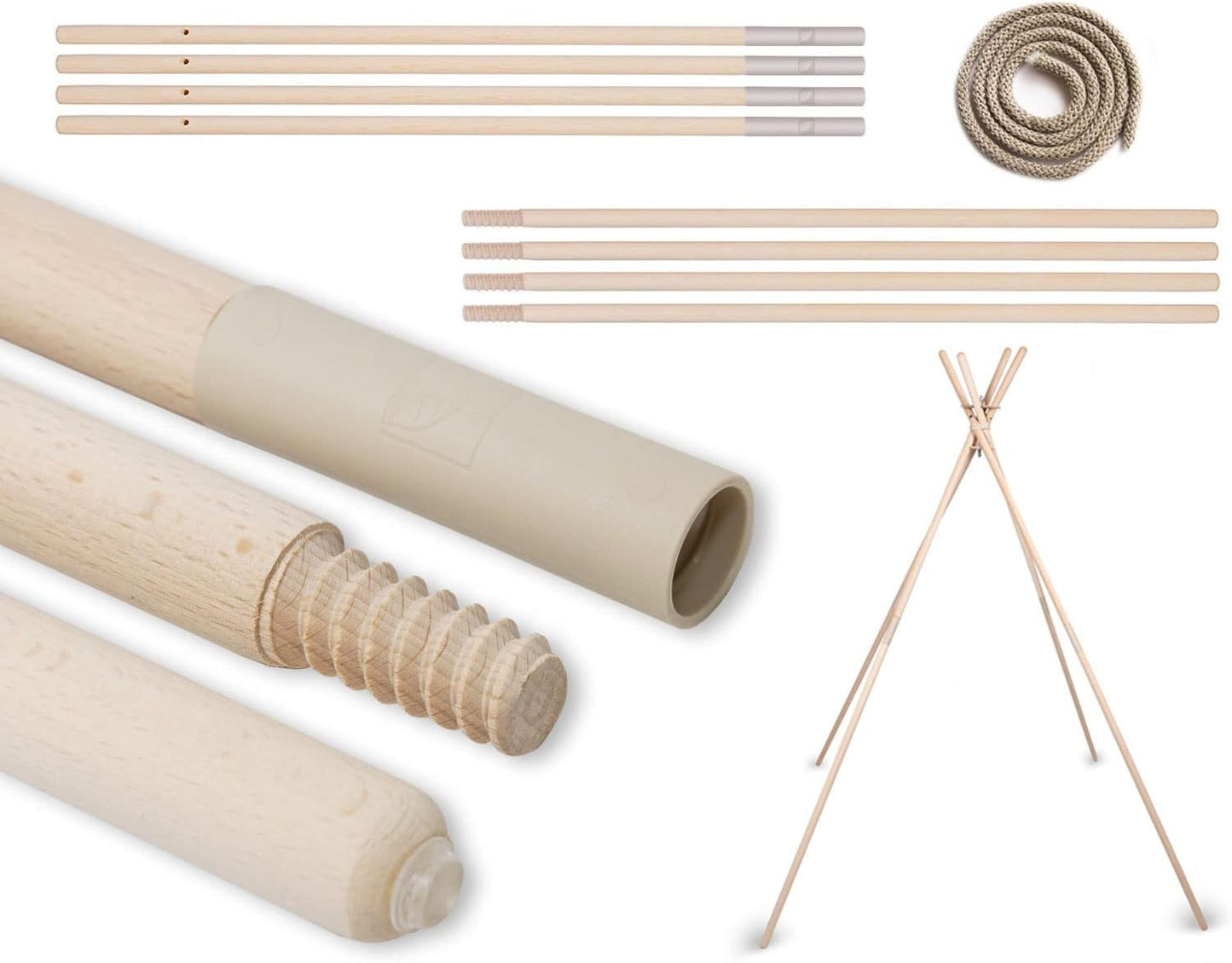4 Stück Tipi Zeltstangen